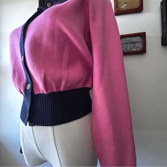 Anthropologie Maeve Cardigan Pink and Navy XS - Picture 15 of 15
